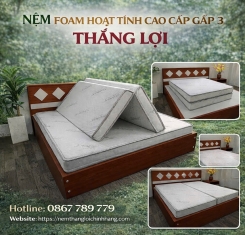 Nệm foam hoạt tính cao cấp Thắng Lợi gấp 3